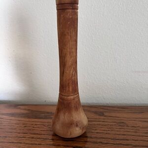 Hand-Carved Wooden Bud Vase - Natural Brown